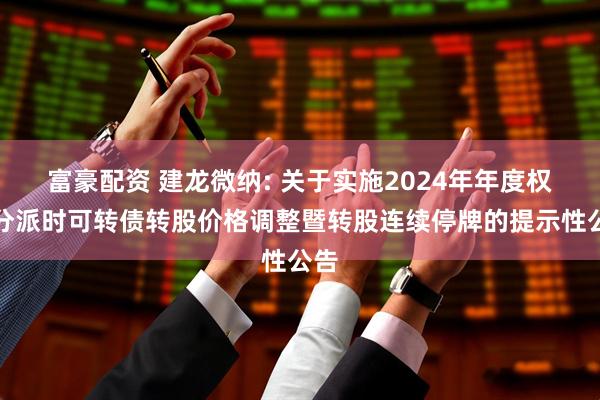 富豪配资 建龙微纳: 关于实施2024年年度权益分派时可转债转股价格调整暨转股连续停牌的提示性公告