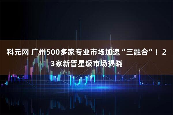 科元网 广州500多家专业市场加速“三融合”！23家新晋星级市场揭晓